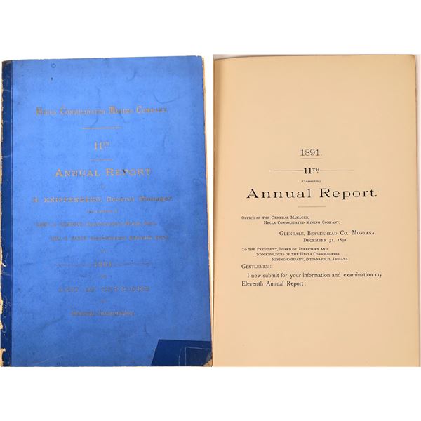 Hecla Consolidated Mining Company Annual Report 1891 [140164]