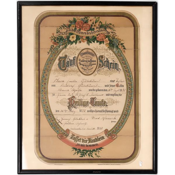 Lithograph Certificate, 1892 [158403]