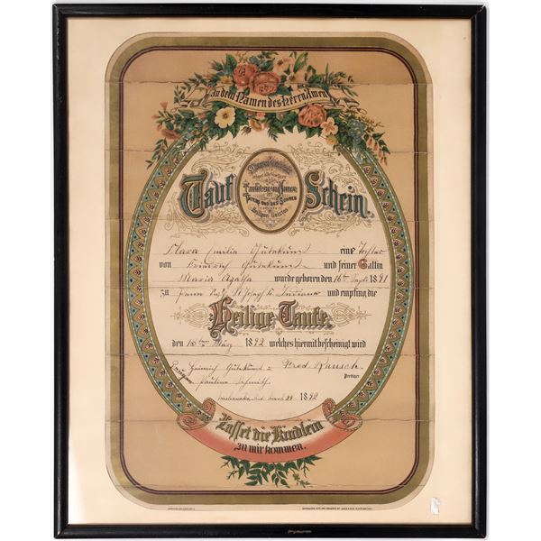 Lithograph Certificate, 1892 [158403]