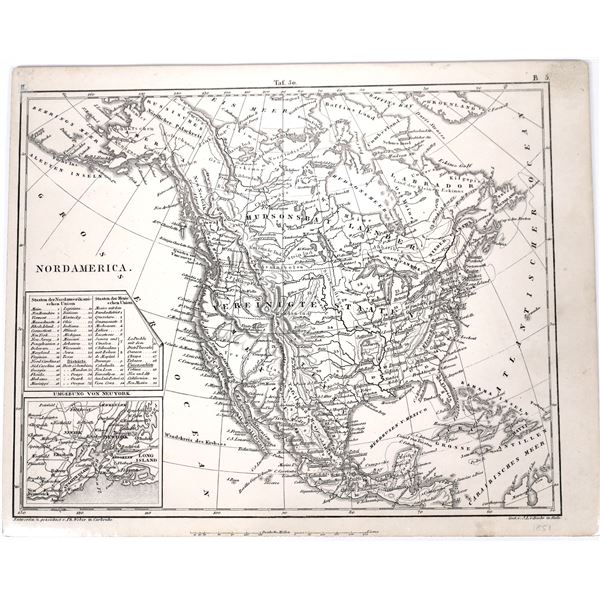 Antique German Map of America 1851 [157742]