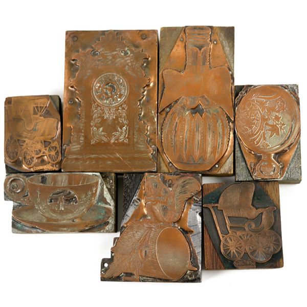 Engraved Copper Advertising Wood Blocks, 7 [148514]