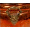 Image 2 : Handmade Copper Cauldron w/ Brass Lionhead Handles & Claw Feet [137551]