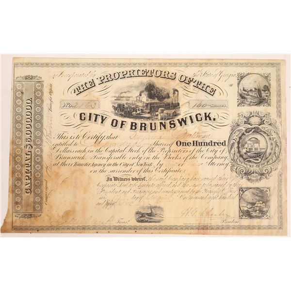 City of Brunswick (Georgia) Stock Certificate [134140]