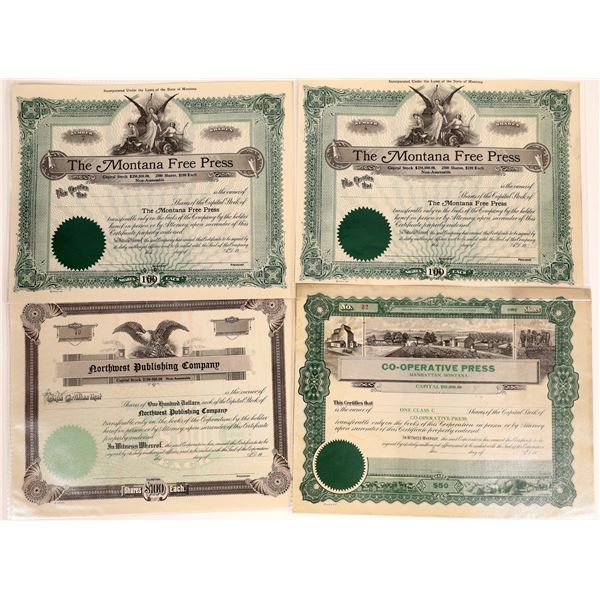 Montana Publishing Stock Certificate Group [127591]