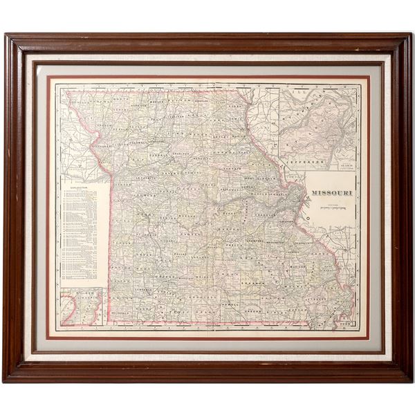 Framed Missouri Railroad Map [154441]