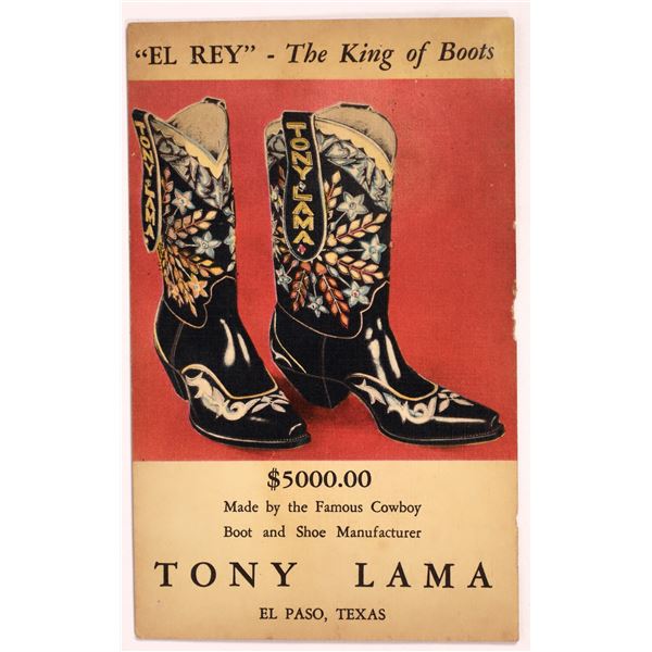 Tony Lama Cowboy Boots Postcard [142068]