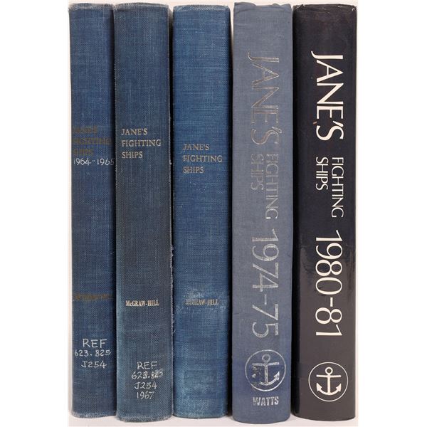 Jane's Fighting Ships, 5 Vols, c1964-81 [136471]