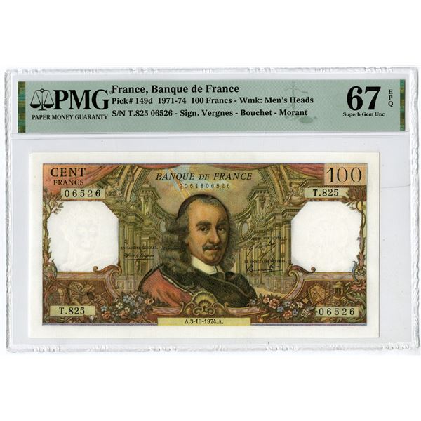Banque de France, 1974, Issued Banknote