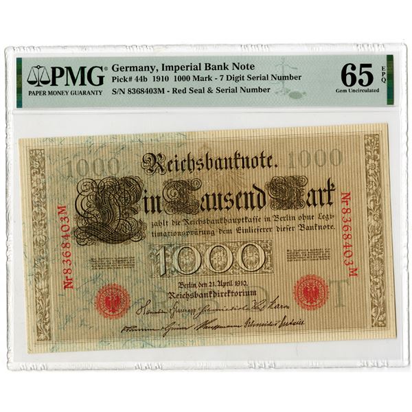 Reichsbanknote, 1910, Issued Banknote