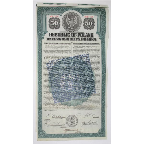 Republic of Poland, 1920, I/U  Bond