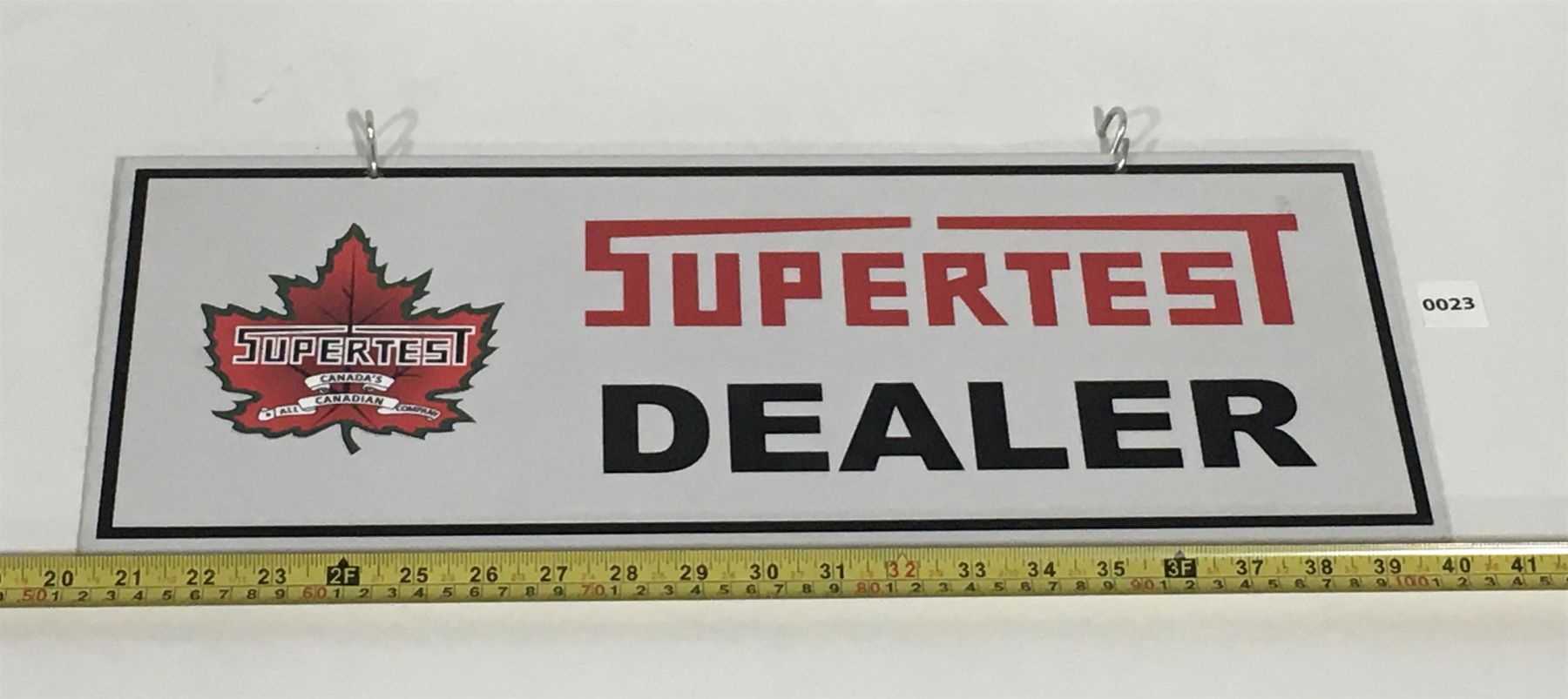 Small Super Test Sign SUPERTEST DOUBLE SIDED METAL DEALER SIGN. W/ BRACKET
