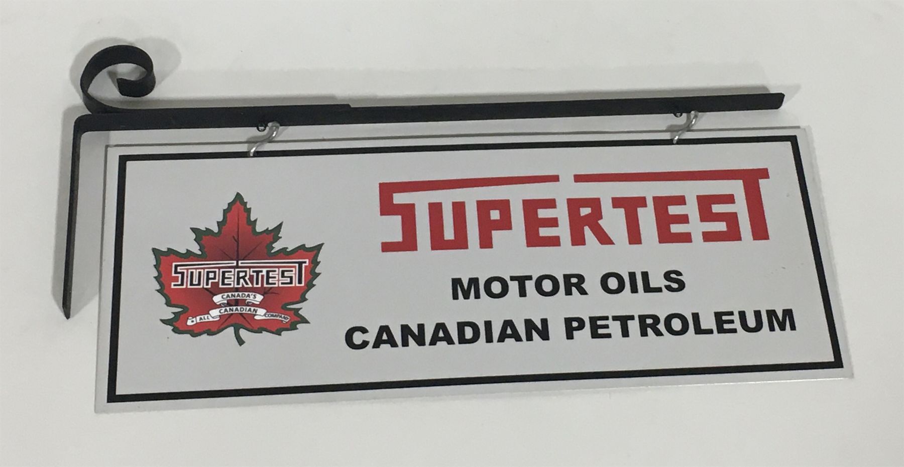 Small Super Test Sign SUPERTEST DOUBLE SIDED METAL DEALER SIGN. W/ BRACKET