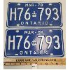 Image 1 : PAIR OF 1978 ONTARIO LICENSE PLATES 
