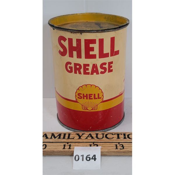 SHELL 1lb GREASE CAN - Kidd Family Auctions
