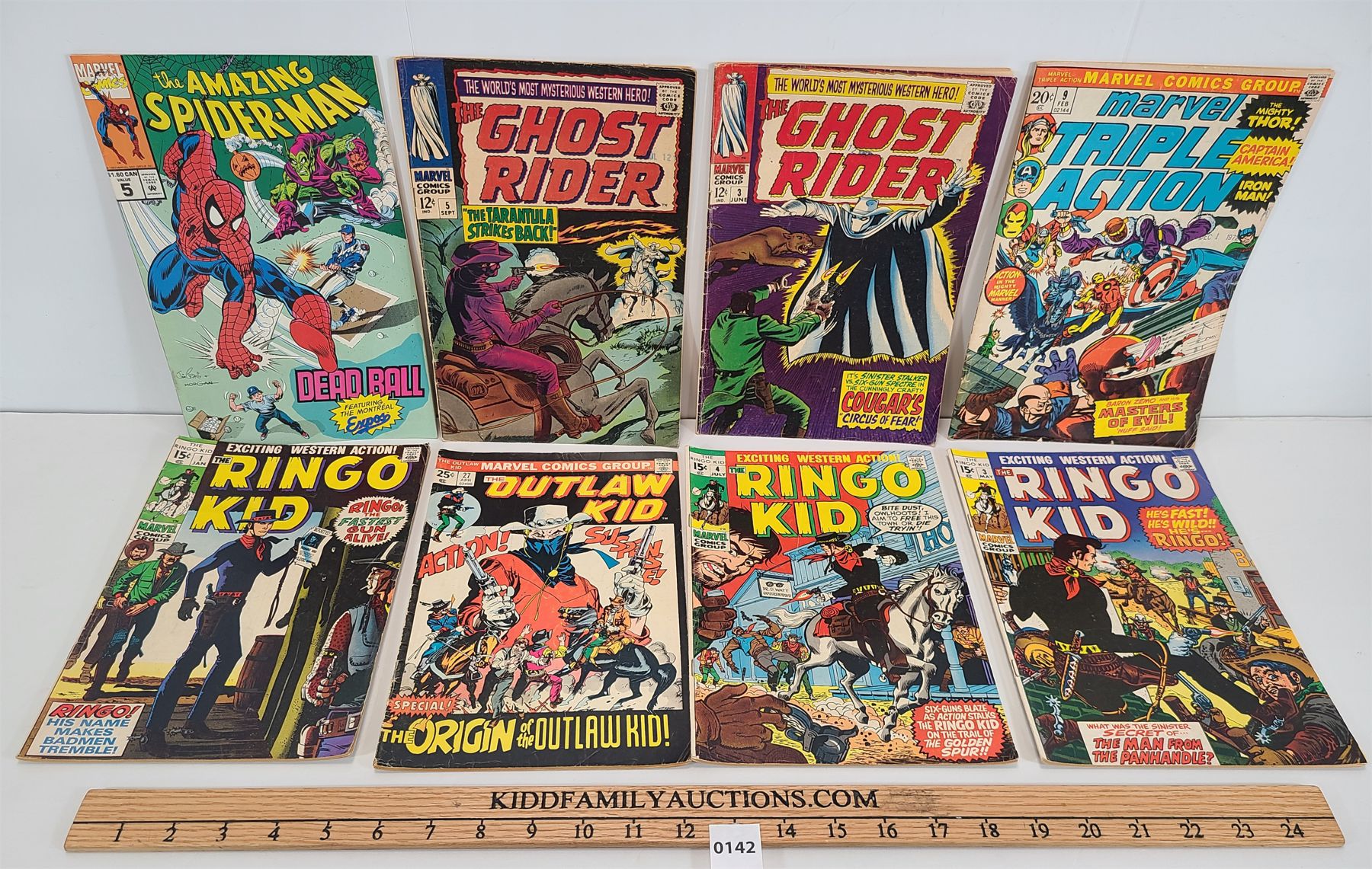 Kid From Ghost Rider LOT OF 8 - MARVEL COMICS INCL SPIDERMAN, RINGO KID & GHOST RIDER ETC ...
