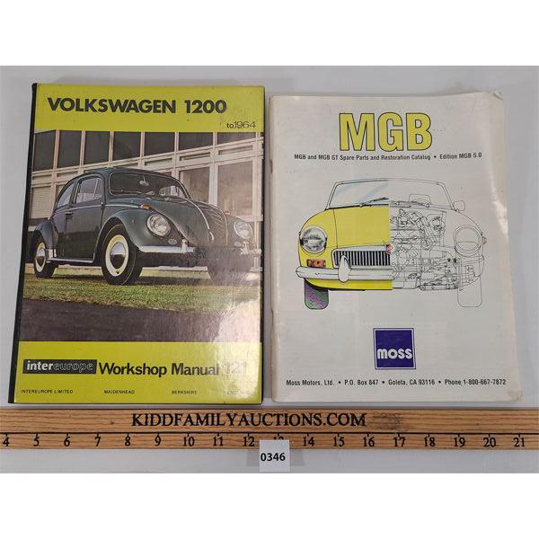 LOT OF 2 VOLKSWAGEN 1200 MANUAL MGB PARTS & RESTORATION