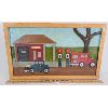 Image 1 : CARVED 3-DIMENSIONAL FOLK ART - "SERVICE STATION"