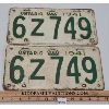 Image 1 : PAIR OF 1941 ONTARIO LICENSE PLATES