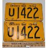 Image 1 : PAIR OF 1942 ONTARIO LICENSE PLATES