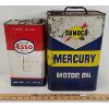 Image 1 : LOT OF 2 - ESSO ONE GAL OIL CAN & SUNOCO MERCURY MOTOR OIL 2 GAL CAN 