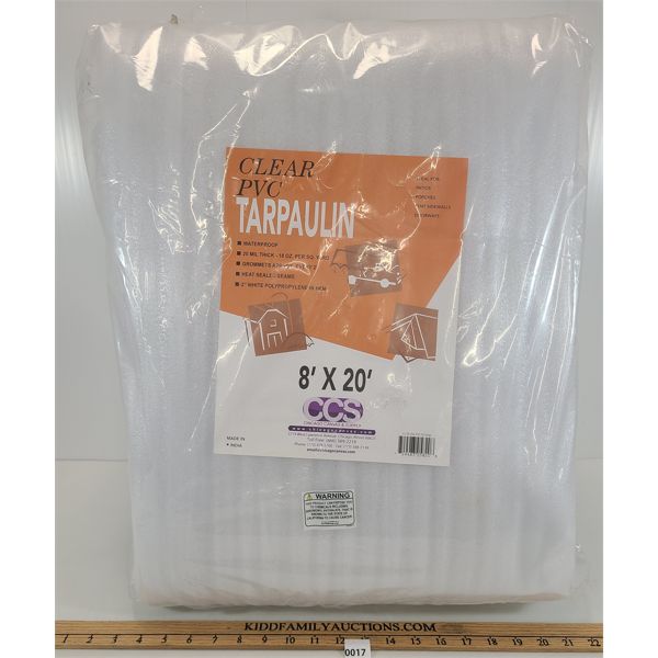 CLEAR 8 x 20' PVC TARPAULIN