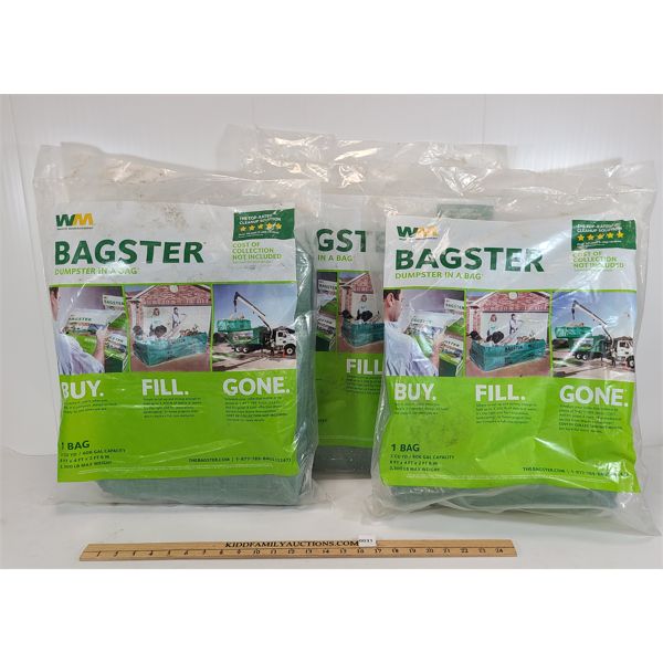 LOT OF 3 - WM 606 GAL BAGSTERS - DUMPSTER IN A BAG