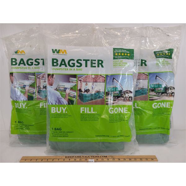 LOT OF 3 - WM 606 GAL BAGSTERS - DUMPSTER IN A BAG