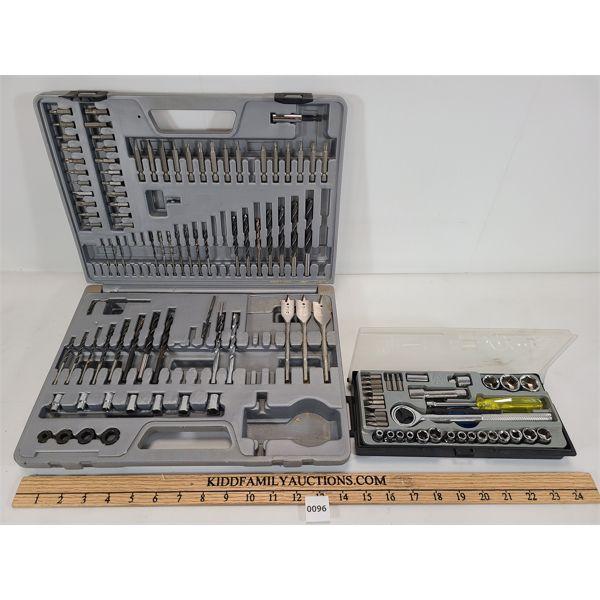 LOT OF 2 - DRILL BIT & ACCESSORY KIT - RATCHET SET