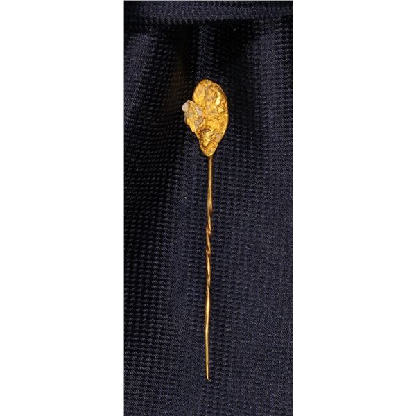 Gold Nugget Stickpin with White Quartz,  S.S. Central America treasure [146619]