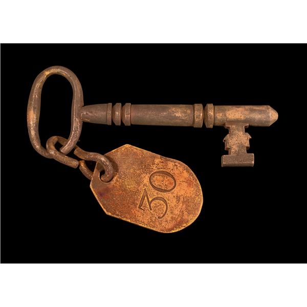 First Cabin Room Key with #30 on Brass Tag, S.S. Central America treasure [153305]