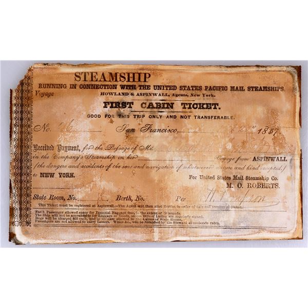 Miner's Daughter Passenger Receipt, SS Central America Treasure. [143191]