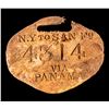 Image 1 : Brass Luggage Tag NY to SAN Fo  #4314, SS Central America Treasure [153314]