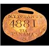 Image 1 : Brass Luggage Tag NY to SAN Fo  #4881, SS Central America Treasure [153315]