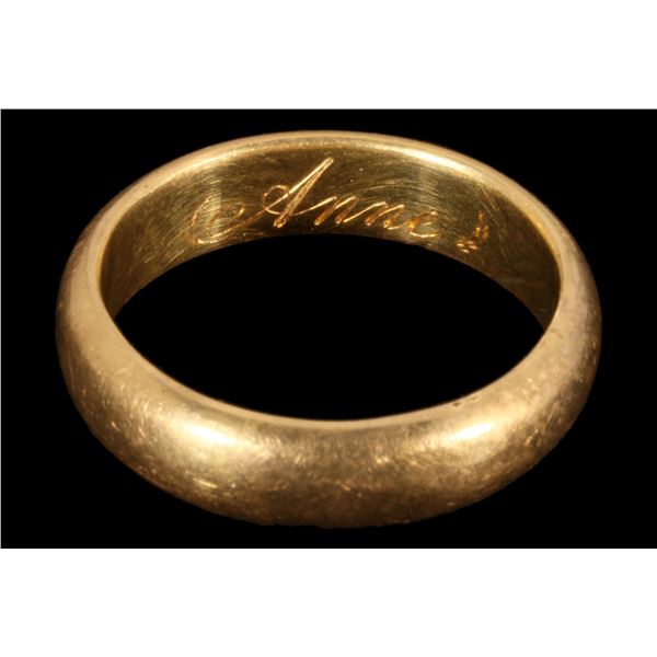 Gold Ring - Engraved: Anne, S.S. Central America treasure [152376]