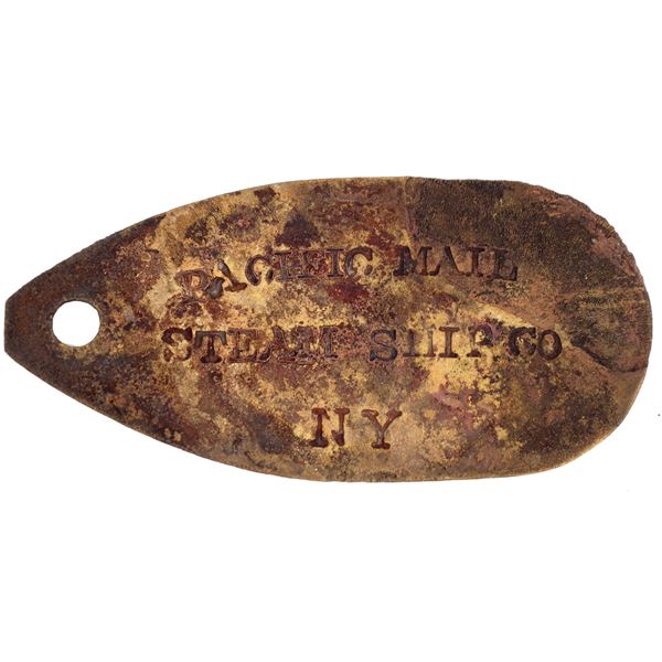 Pacific Mail Steamship Company Mail Bag Brass Tag, SS Central America Treasure [159470]