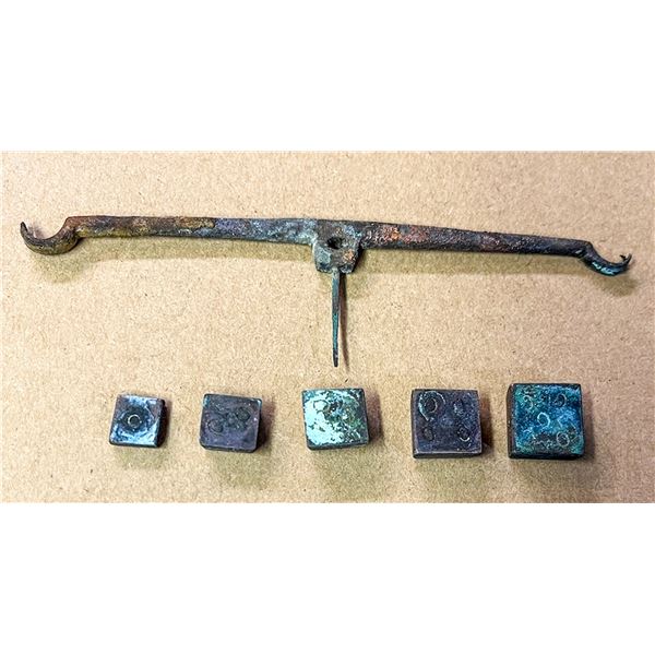 Portable Miner's Scale Balance Beam and Weights, S.S. Central America treasure [161600]