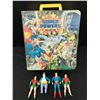 Image 1 : 1980'S KENNER DC SUPER POWERS ACTION FIGURE CASE WITH 4 VINTAGE FIGURES