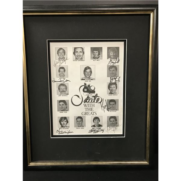 NHL CUSTOM FRAMED MULTI SIGNED SKATE WITH THE GREATS DISPLAY