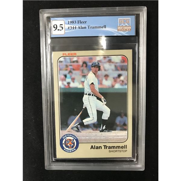 1983 FLEER #344 ALAN TRAMMELL GCG GRADED 9.5