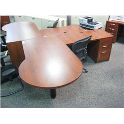 Autumn Cherry P-front U-shape Desk