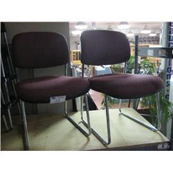 2 Burgandy Patterened Client Chairs