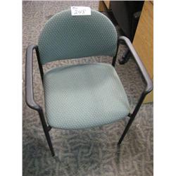Green Patterned Client/stacking Chair