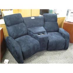 Blue Micro-fiber Theater Seats(2) With Console