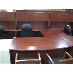 Cherry Bowfront Executive Desk With Hutch