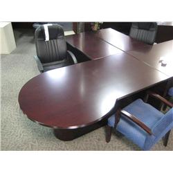 Mahogany P- Top U-shape Desk With Return