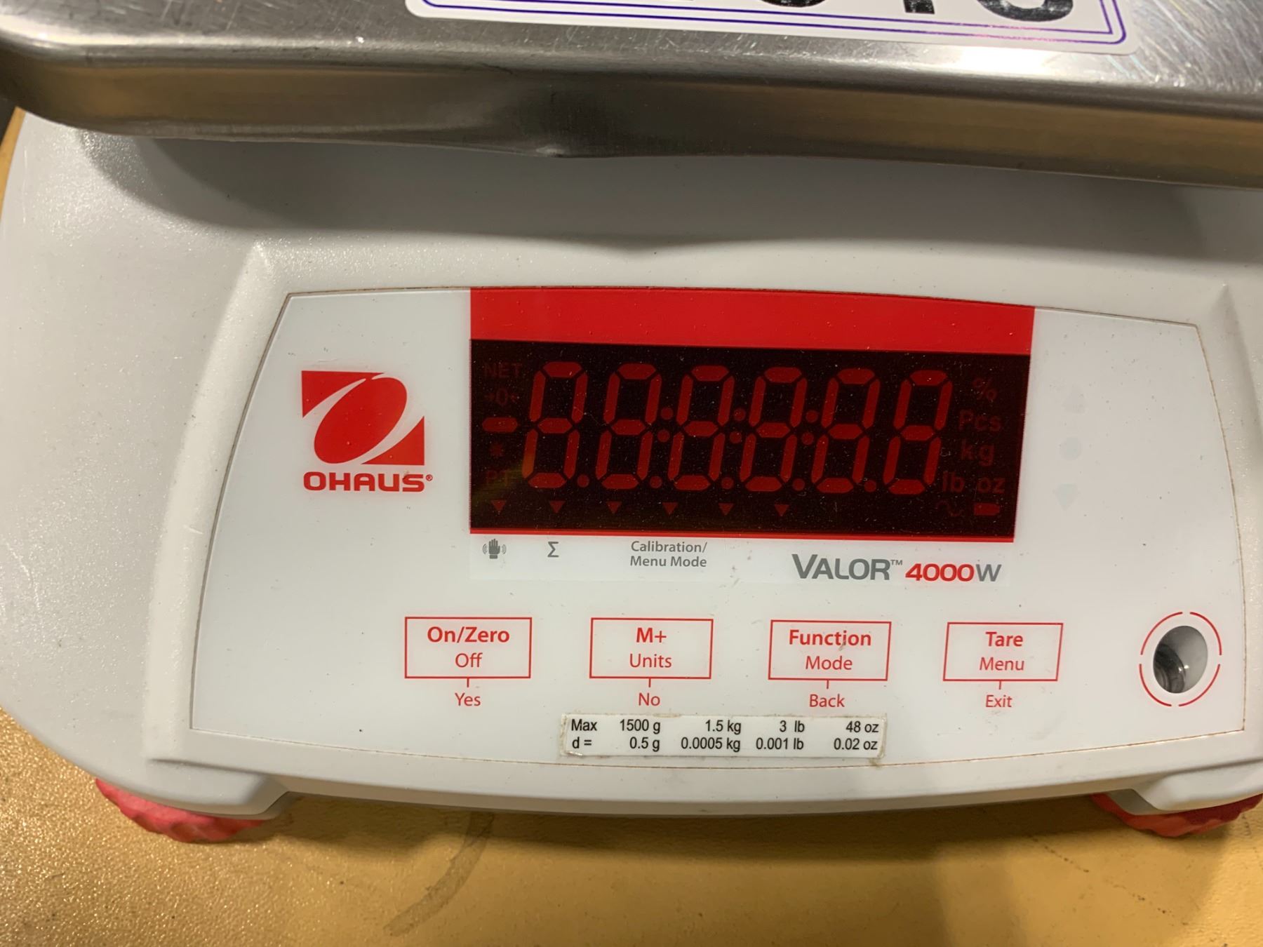 OHAUS VALOR 4000W STAINLESS STEEL COMMERCIAL DIGITAL TABLETOP ELECTRONIC BATTERY PORTION SCALE