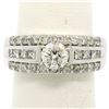 Image 1 : 14K White Gold 1.39 ctw Prong Round & Channel Princess Diamond Engagement Ring