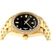 Image 9 : Rolex Mens 18K Yellow Black Diamond Lugs President Wristwatch