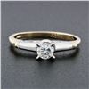 Image 2 : Vintage 14k Gold Old Transitional Diamond Solitaire Engagement or Promise Ring