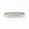Image 4 : Antique Art Deco 18k White Gold Engraved Wheat Work Eternity Wedding Band Ring